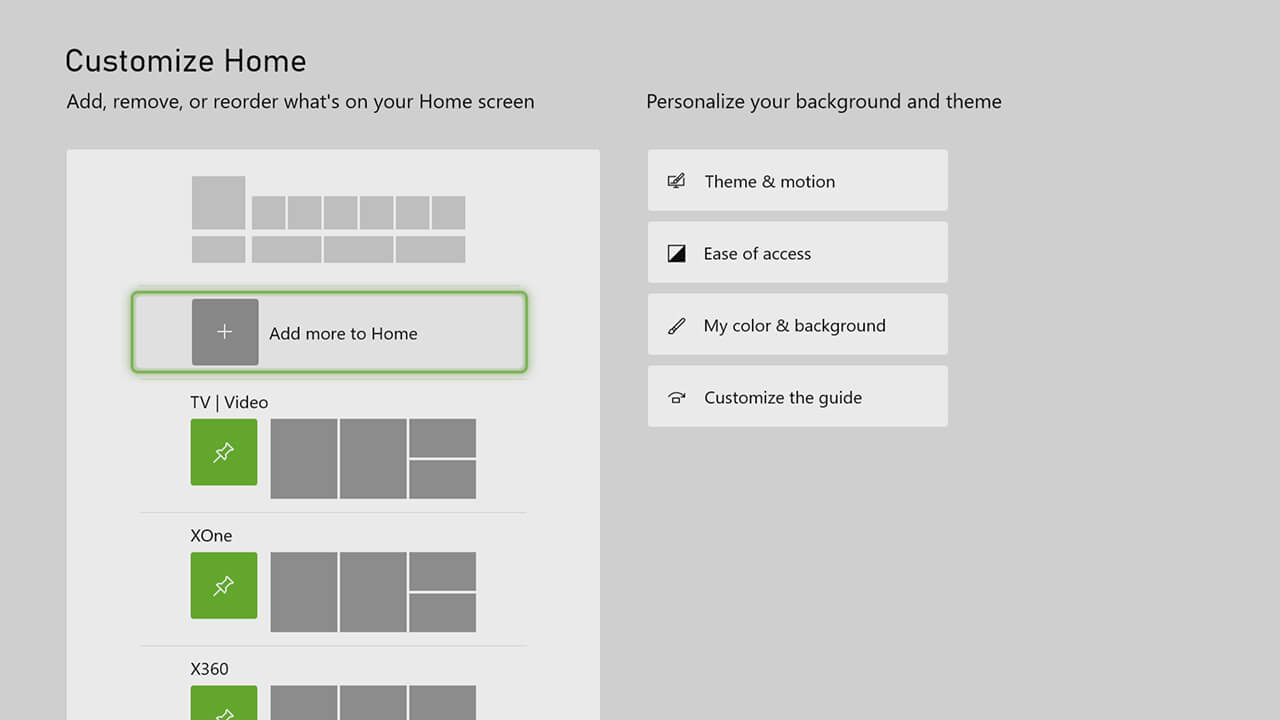 Xbox-One-X-personalization-home-screen
